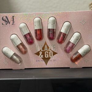 Smoke & Mirrors Glaze & Go 8-Piece Mini Lip Oil Set - Pink Shimmer Box